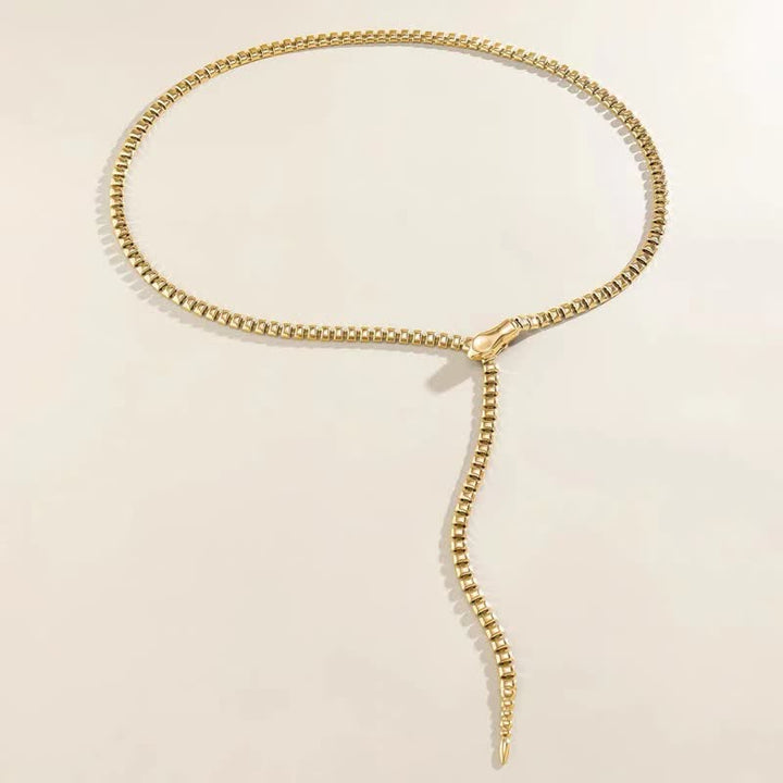 Ceinture rétro en métal en forme de serpent pour femme