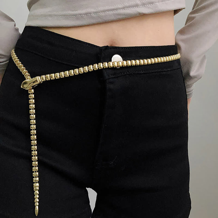 Ceinture rétro en métal en forme de serpent pour femme