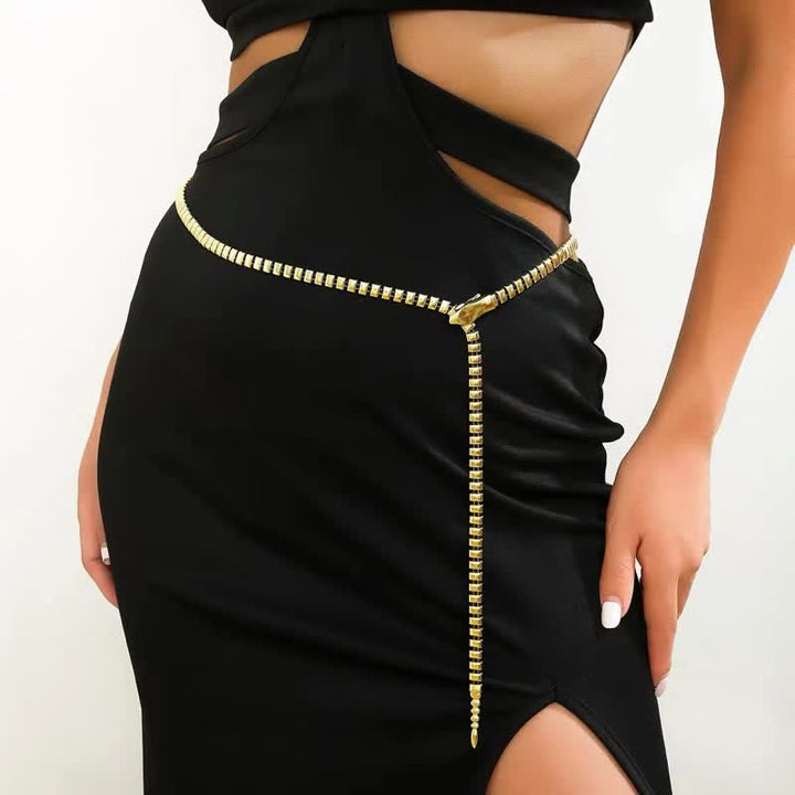 Ceinture rétro en métal en forme de serpent pour femme