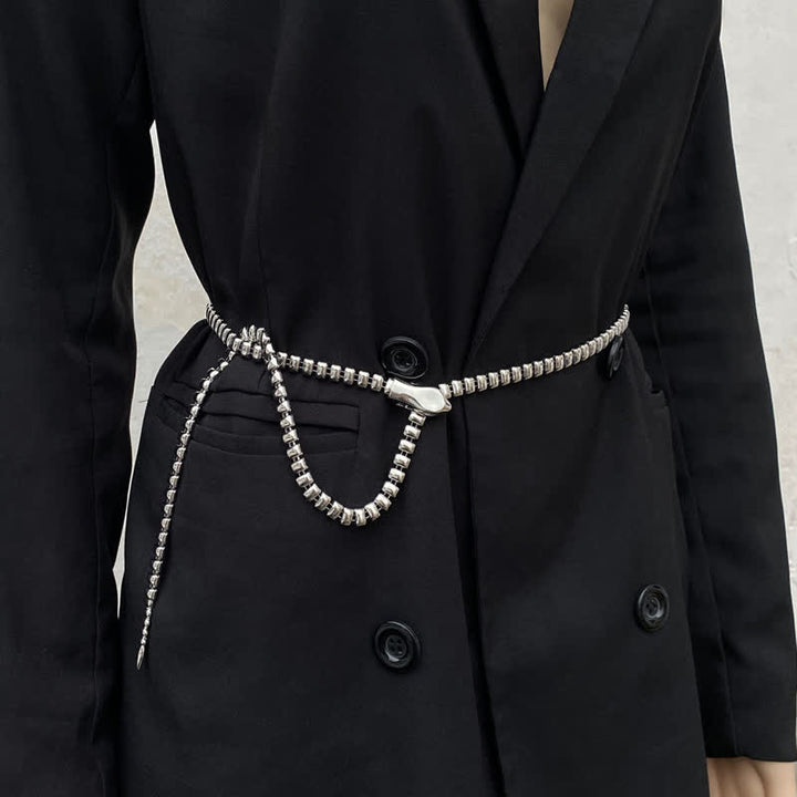 Ceinture rétro en métal en forme de serpent pour femme
