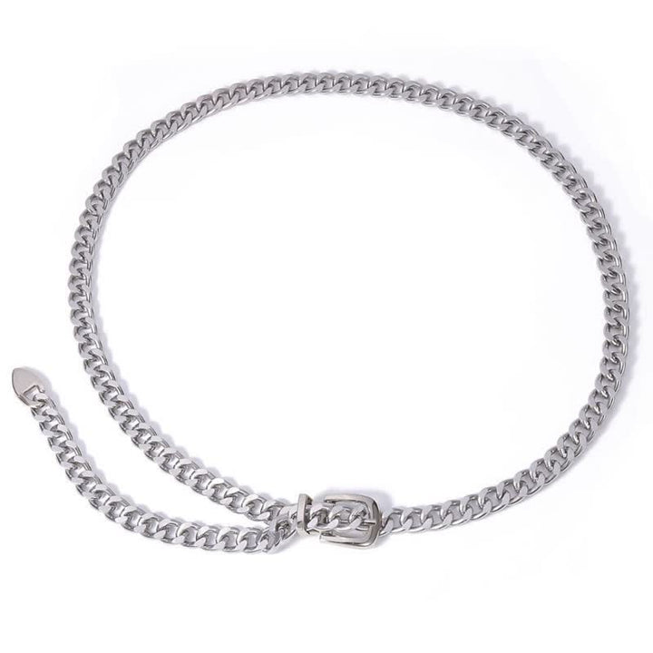 Ceinture en métal multicouche à maillons pour femme
