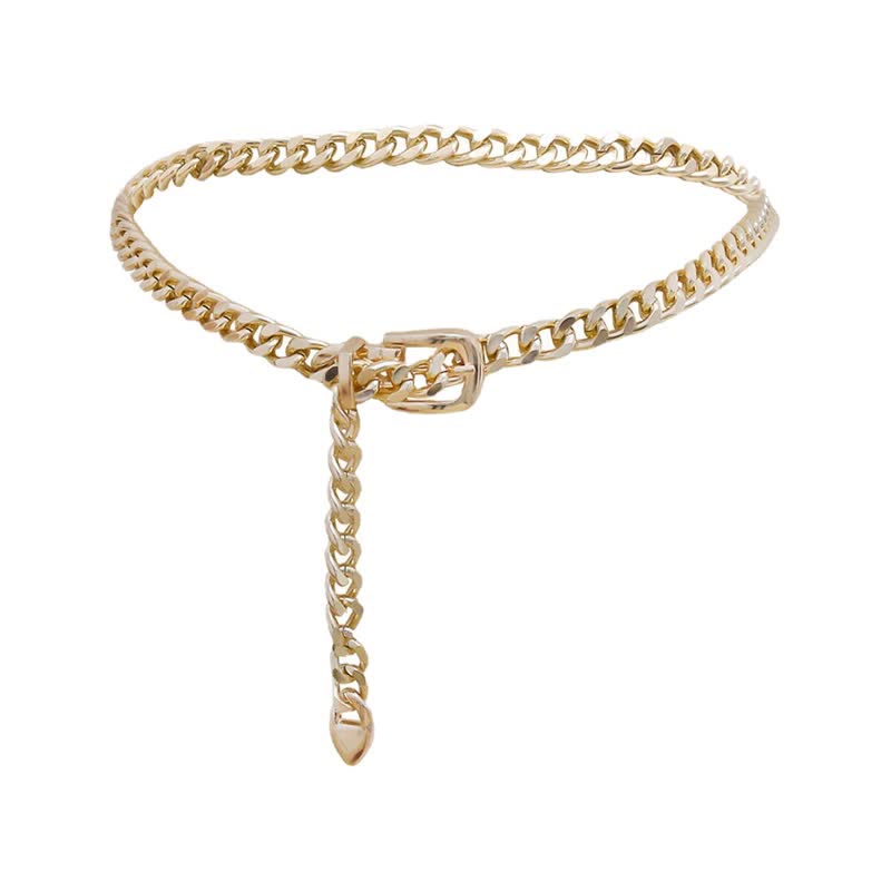 Ceinture en métal multicouche à maillons pour femme