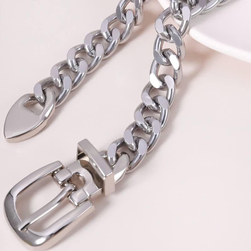 Ceinture en métal multicouche à maillons pour femme