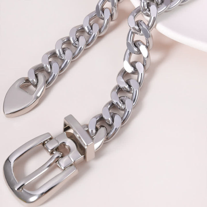 Ceinture en métal multicouche à maillons pour femme