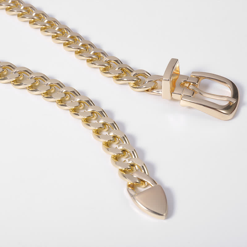 Ceinture en métal multicouche à maillons pour femme