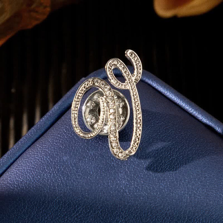 Broche en argent et strass avec lettre initiale 26 de l'alphabet