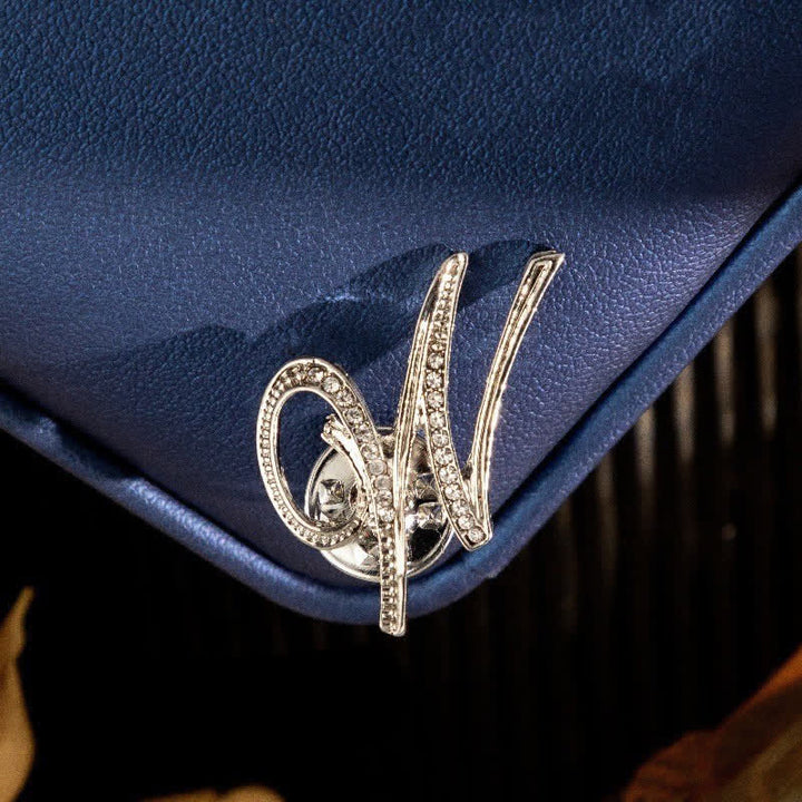 Broche en argent et strass avec lettre initiale 26 de l'alphabet