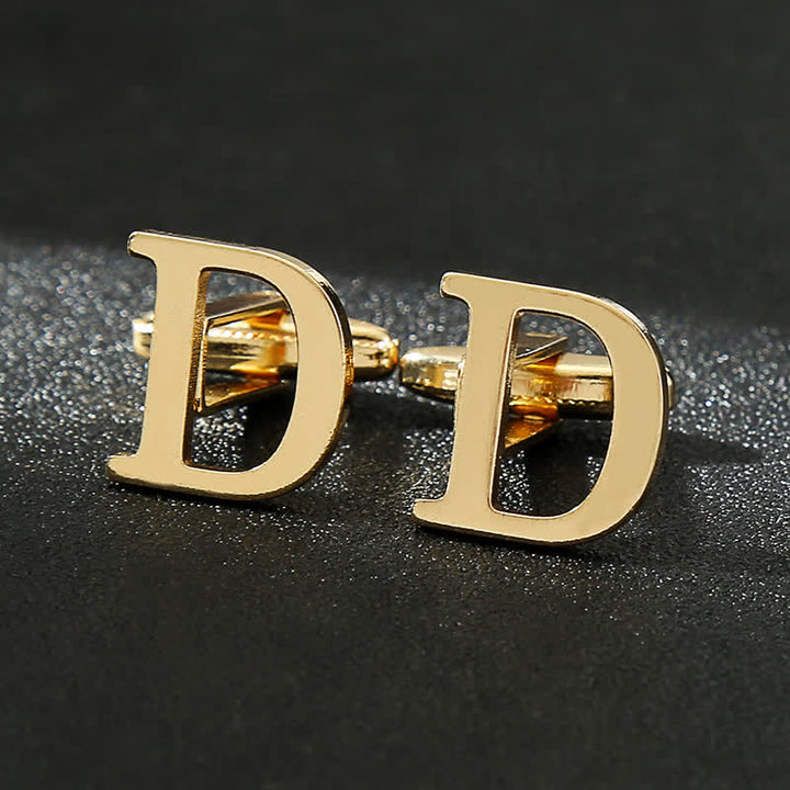 Paire de boutons de manchette pour homme plaqués or avec initiale 26
