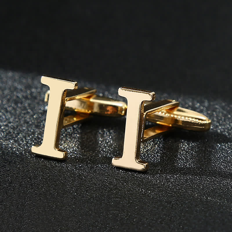 Paire de boutons de manchette pour homme plaqués or avec initiale 26