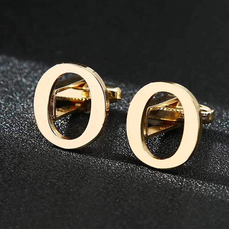 Paire de boutons de manchette pour homme plaqués or avec initiale 26