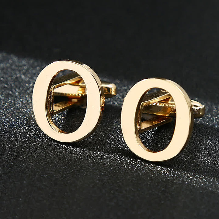 Paire de boutons de manchette pour homme plaqués or avec initiale 26