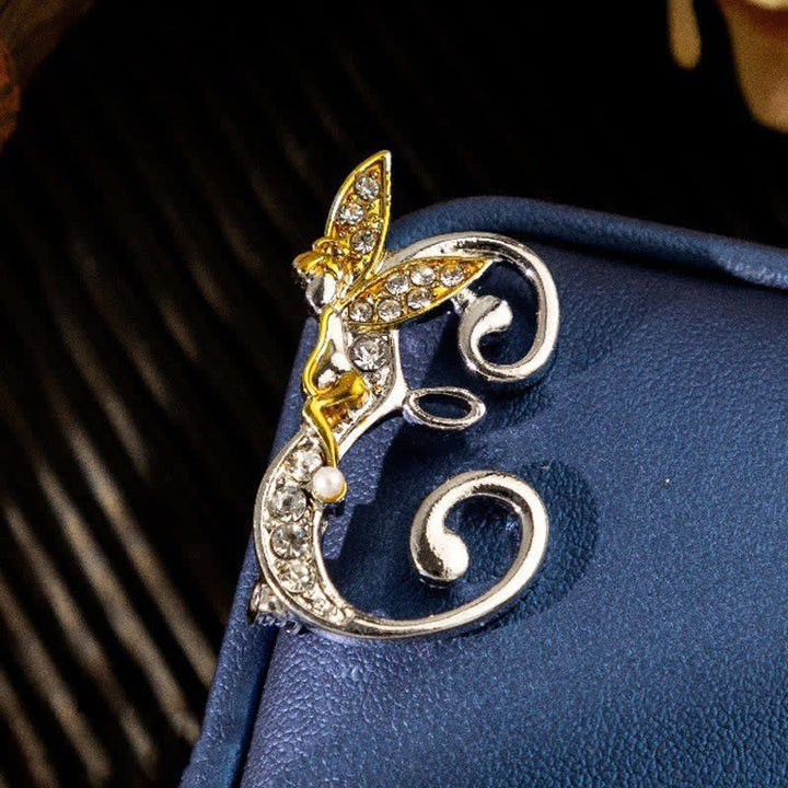 Broche papillon de course en cristal avec lettre initiale 26 de l'alphabet