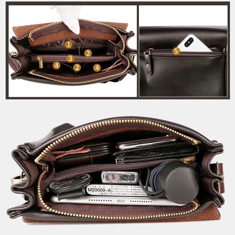 Sac messager classique multi-poches grande capacité