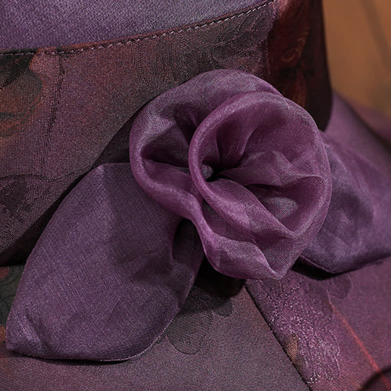 Chapeau de soleil en soie véritable pour femme avec bordure en dentelle et décor floral