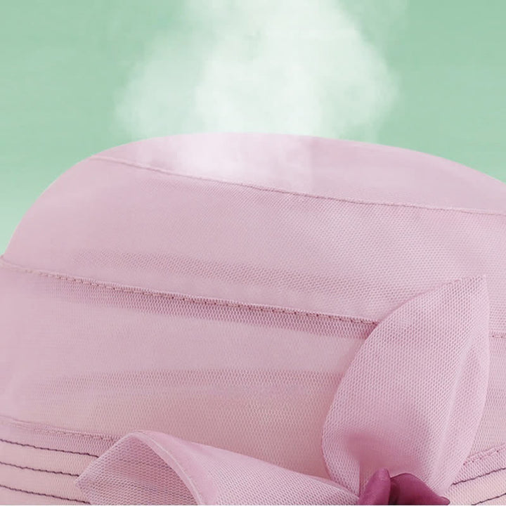 Chapeau d'été large en soie véritable à fleurs décoratives pour femme