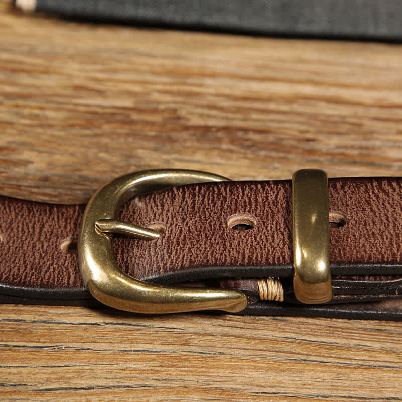 Ceinture de travail en cuir à boucle demi-ronde à une seule ardillon