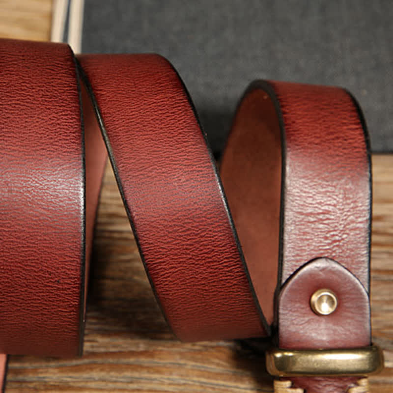 Ceinture de travail en cuir à boucle demi-ronde à une seule ardillon