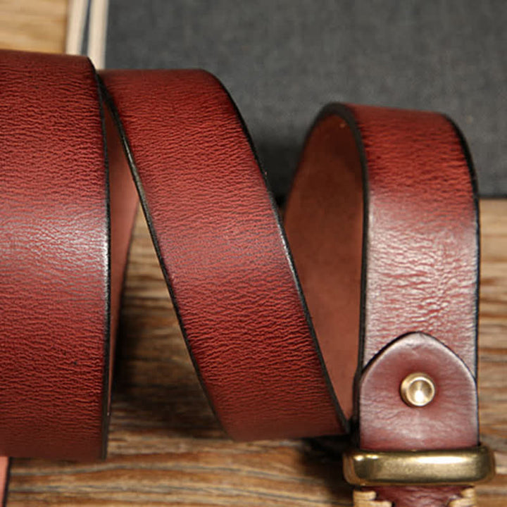 Ceinture de travail en cuir à boucle demi-ronde à une seule ardillon
