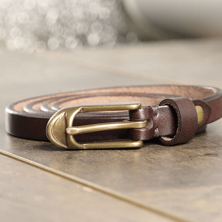 Ceinture fine en cuir de vache pour femme