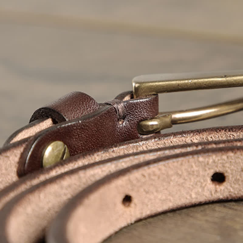 Ceinture fine en cuir de vache pour femme