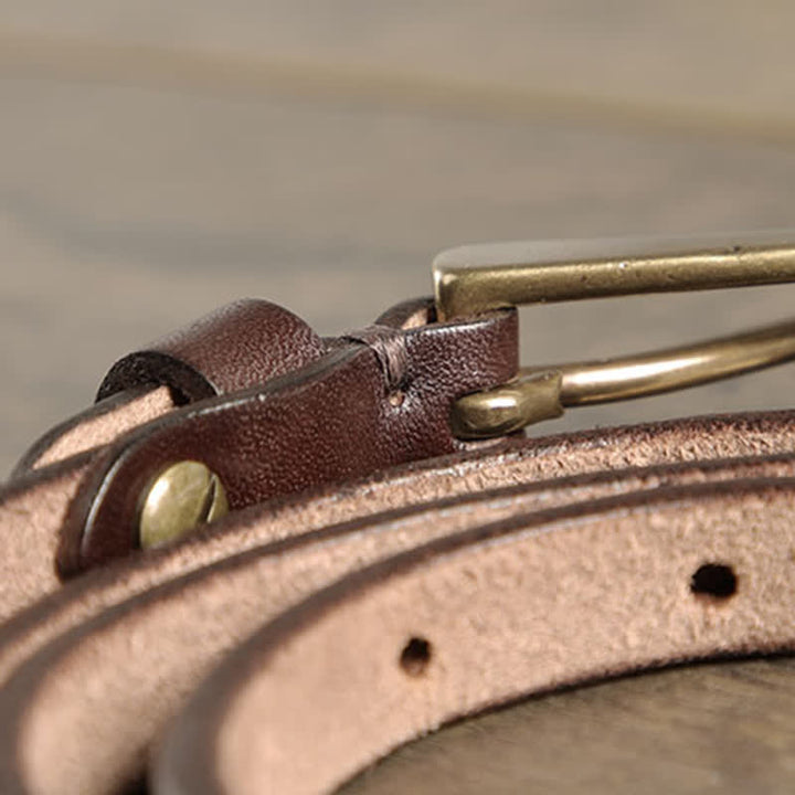 Ceinture fine en cuir de vache pour femme