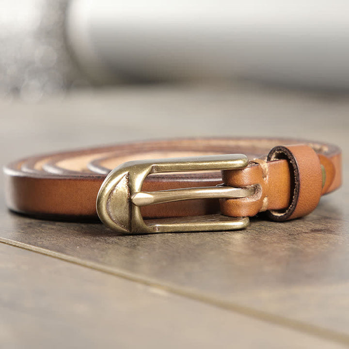 Ceinture fine en cuir de vache pour femme