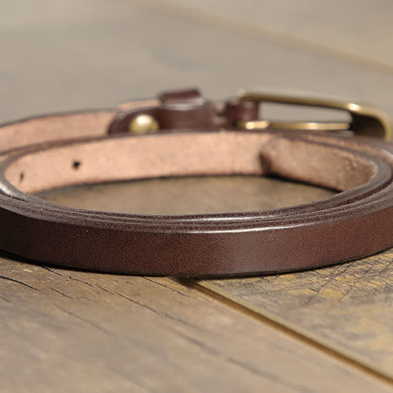 Ceinture fine en cuir de vache pour femme