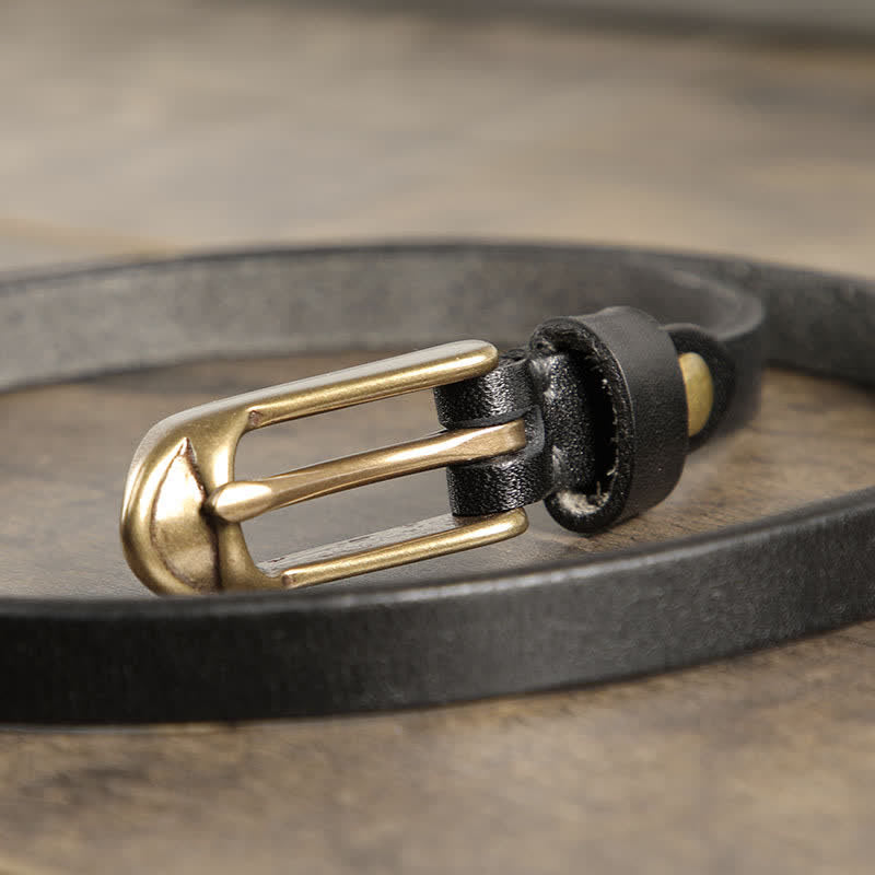 Ceinture fine en cuir de vache pour femme