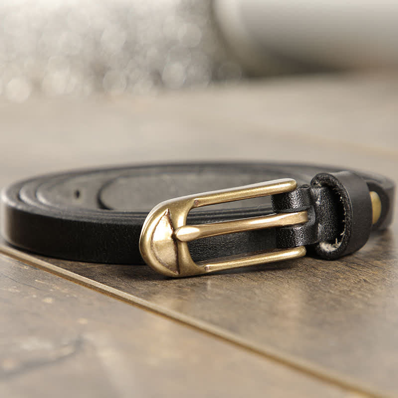 Ceinture fine en cuir de vache pour femme