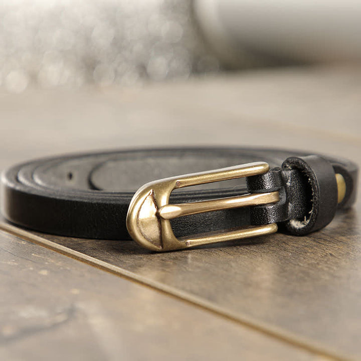 Ceinture fine en cuir de vache pour femme