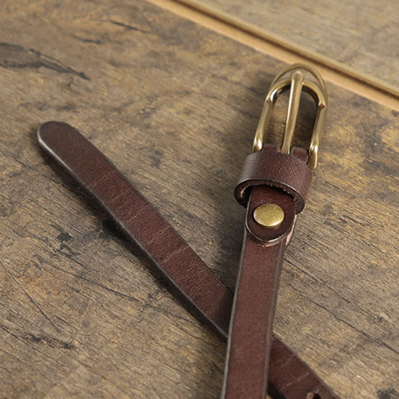 Ceinture fine en cuir de vache pour femme