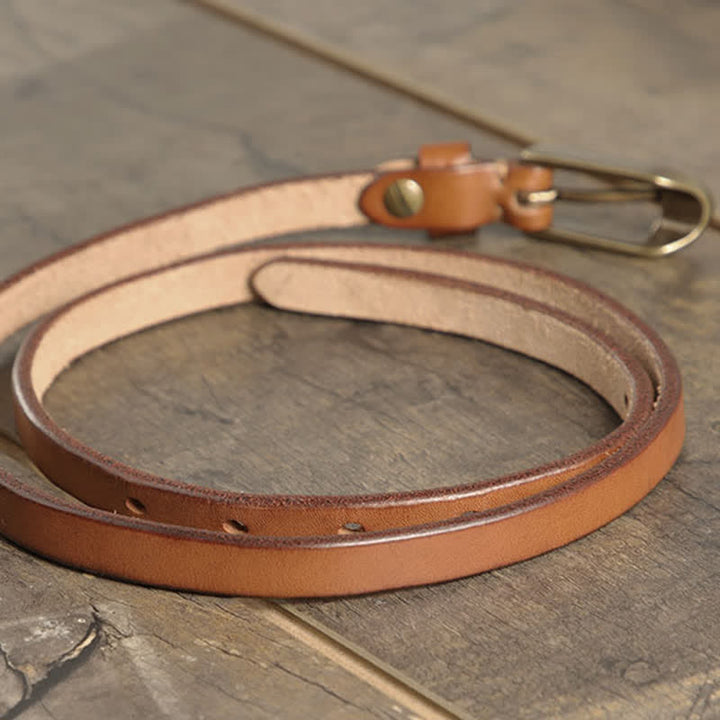 Ceinture fine en cuir de vache pour femme