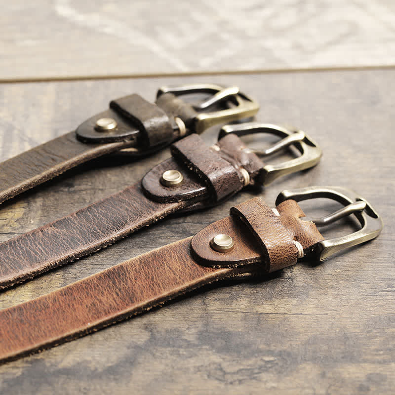 Ceinture fine en cuir de vache pour femme