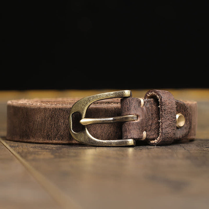 Ceinture fine en cuir de vache pour femme