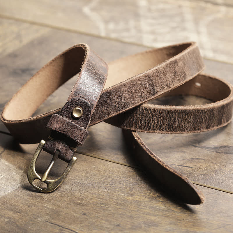 Ceinture fine en cuir de vache pour femme