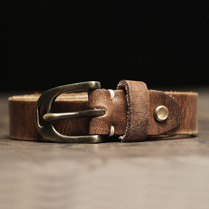 Ceinture fine en cuir de vache pour femme