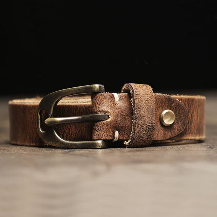 Ceinture fine en cuir de vache pour femme
