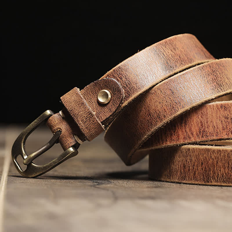 Ceinture fine en cuir de vache pour femme