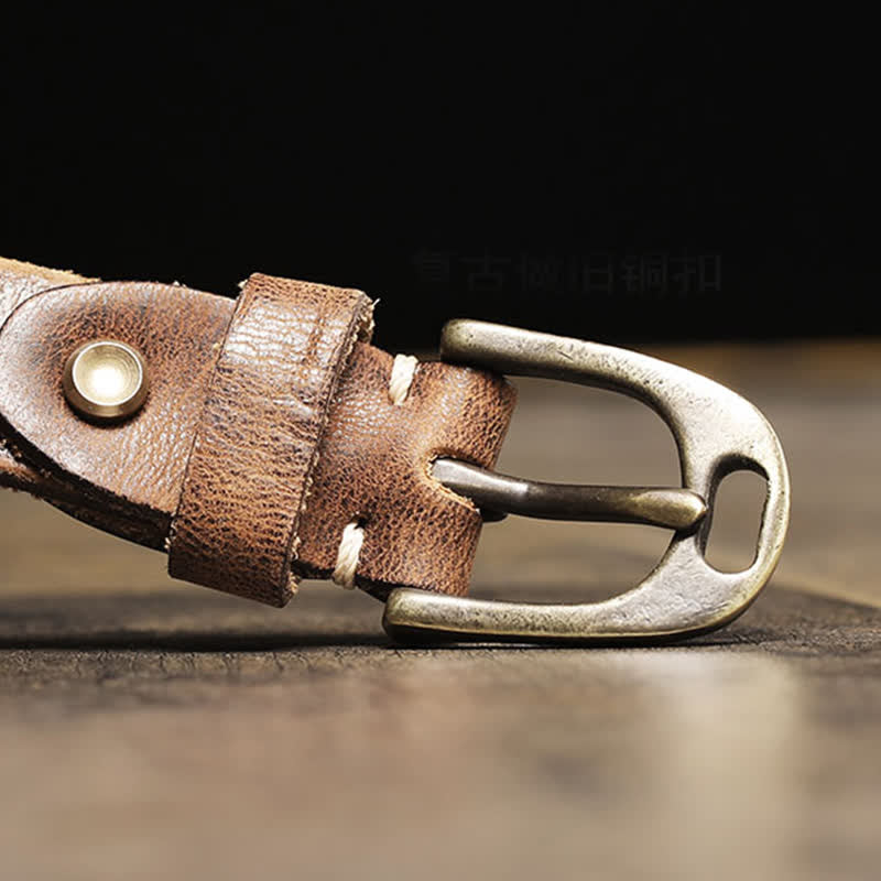 Ceinture fine en cuir de vache pour femme