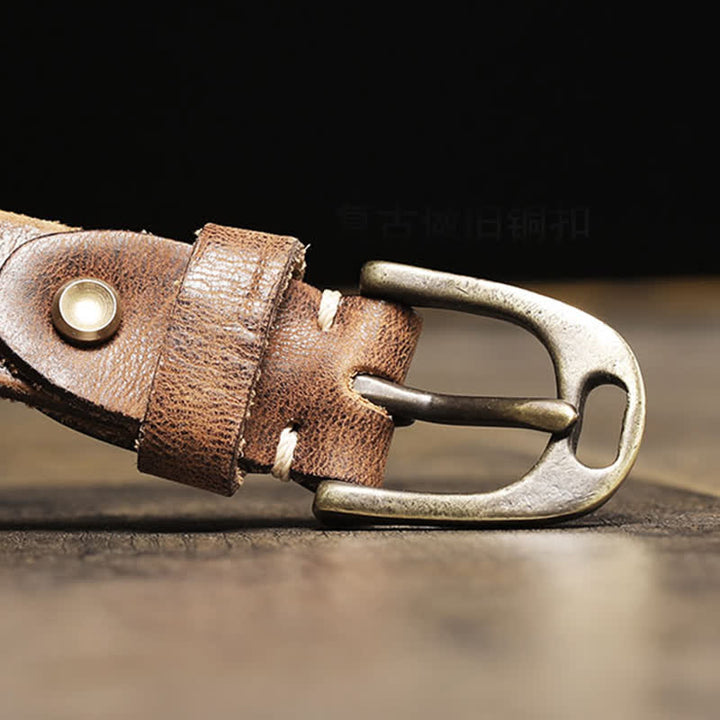Ceinture fine en cuir de vache pour femme
