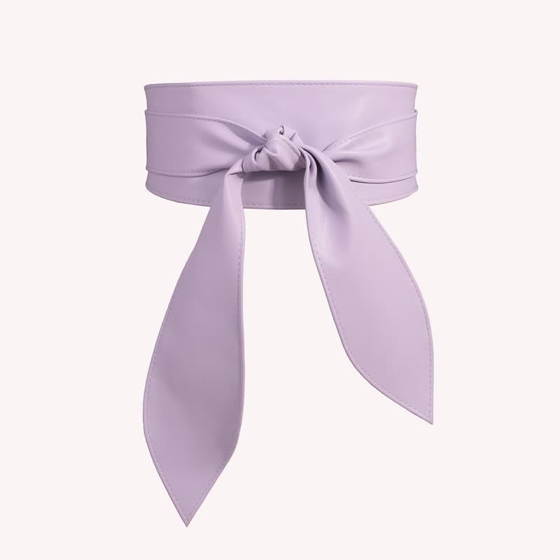 Ceinture corset en cuir à large ceinture pour femme - Violet clair - image 8