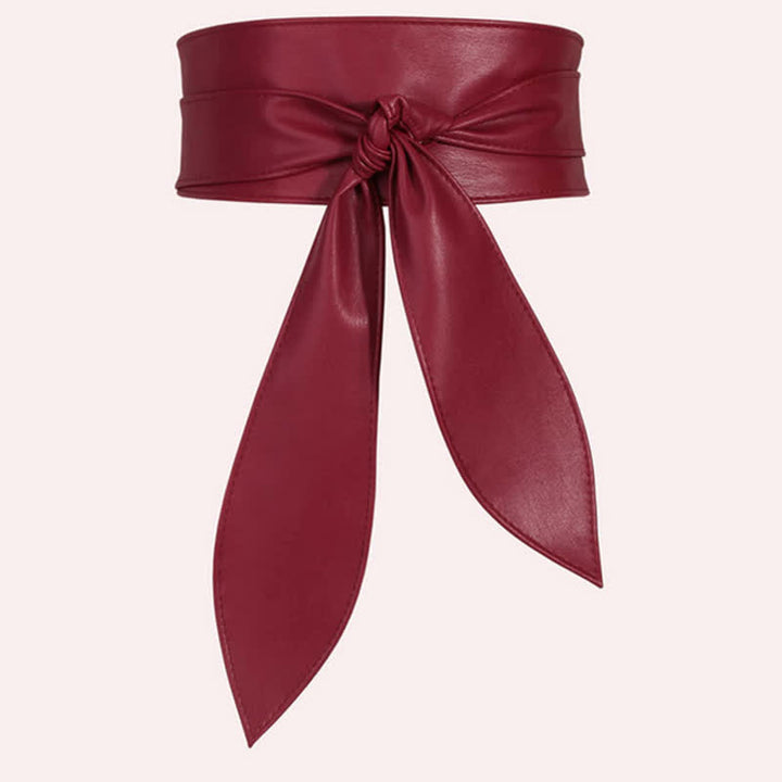 Ceinture corset en cuir à large ceinture pour femme - Bourgogne - image 7