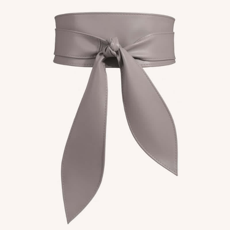 Ceinture corset en cuir à large ceinture pour femme - Gris - image 6