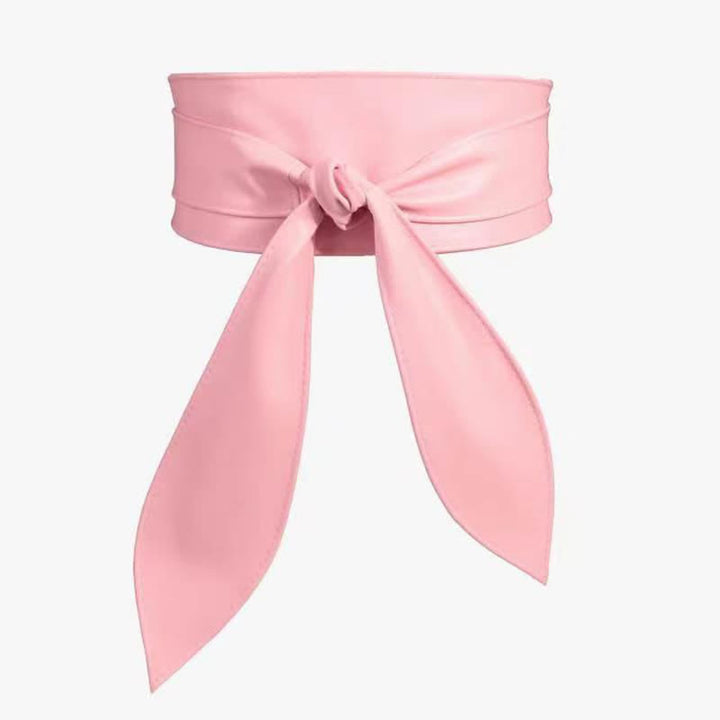 Ceinture corset en cuir à large ceinture pour femme - Rose - image 5