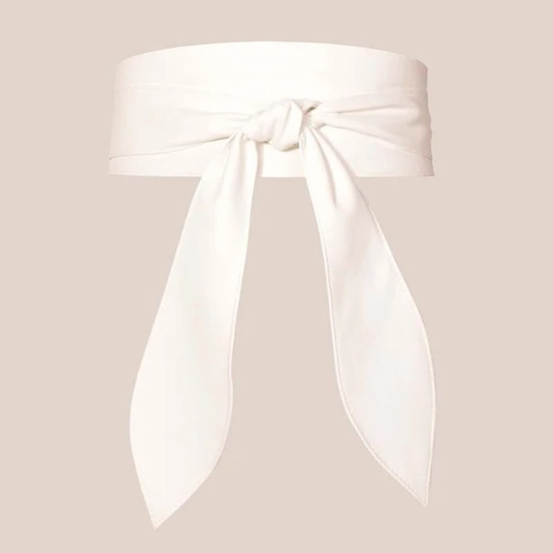 Ceinture corset en cuir à large ceinture pour femme - Blanc - image 2