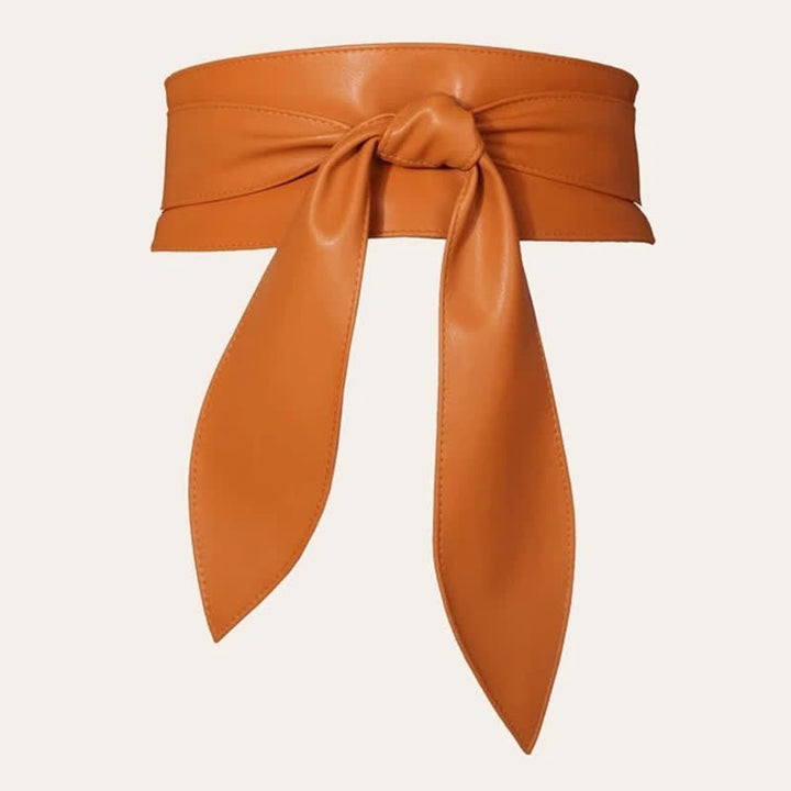 Ceinture corset en cuir à large ceinture pour femme - Orange - image 3