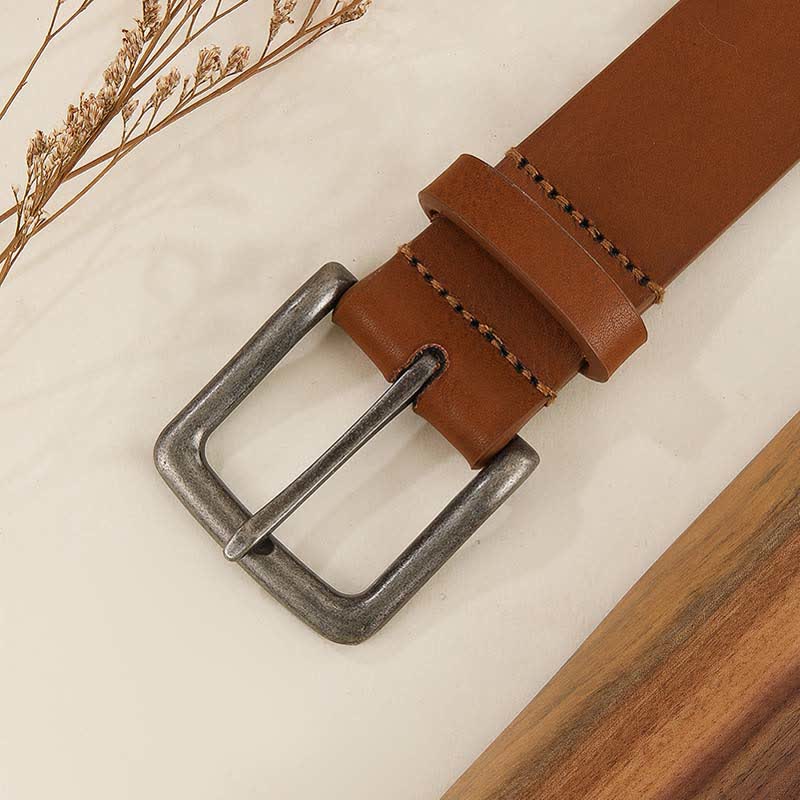 Ceinture en cuir style western pour femme avec rivets argentés antiques