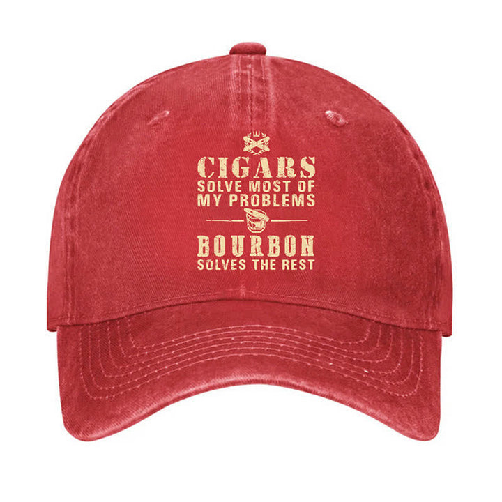 Casquette de baseball ajustable Bourbon Solve The Rest Problems