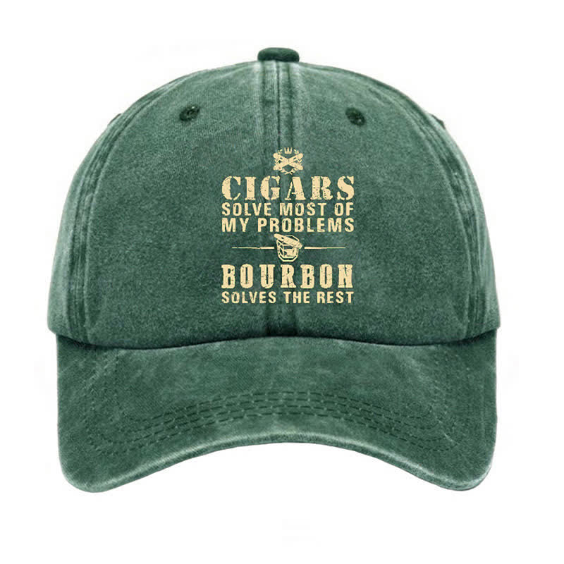 Casquette de baseball ajustable Bourbon Solve The Rest Problems