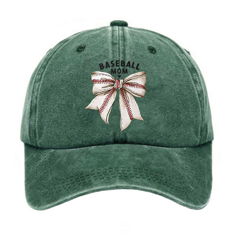 Casquette de baseball ajustable avec nœud papillon pour maman